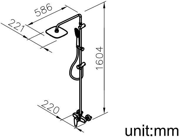 JUSTIME Настенная душевая стойка из хромированной латуни с ручным душем Pan ii sun-id-1484671 - Вид №1