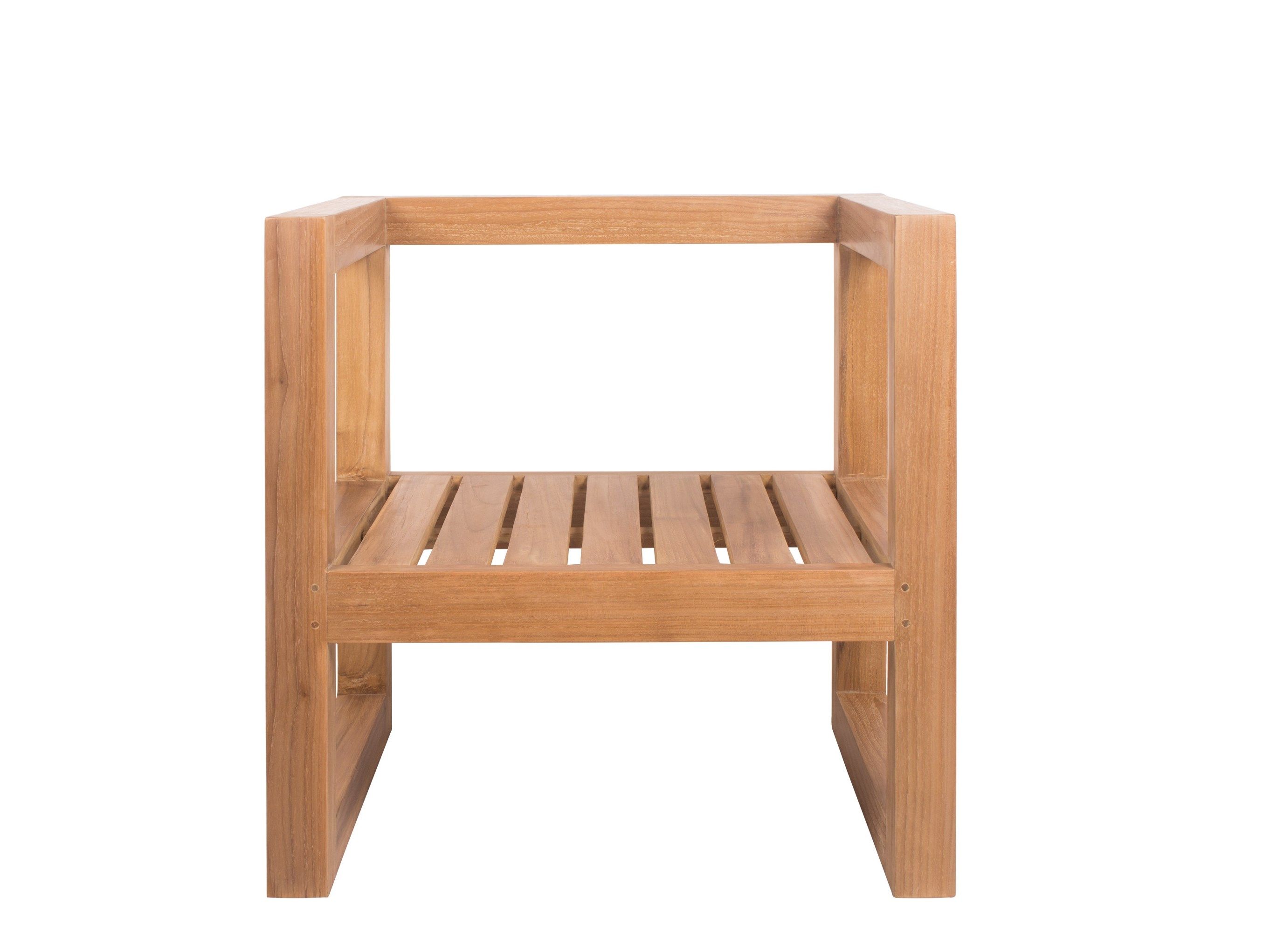 Садовое кресло из тикового дерева с подлокотниками Il Giardino di Legno Boxer ARCH-00076664