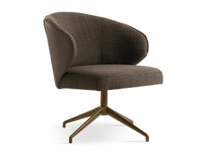 Тканевое вращающееся кресло с подлокотниками