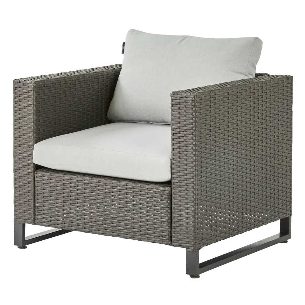 Кресло садовое Naterial Noa Fix 68x62x68 см сталь/искусственный ротанг темно-серый STLM-2099065