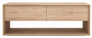 Ethnicraft Низкая тумба под тв из массива дерева Oak nordic 51439