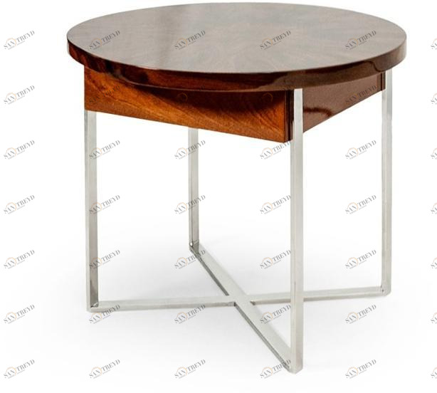 Mytto Круглый деревянный журнальный столик с местом для хранения вещей Larforma sun-id-1431032