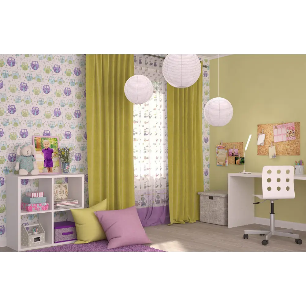 Тюль на ленте «Сова» 250х260 см вуаль цвет сиреневый GARDEN STLM-2177770 - Вид №8