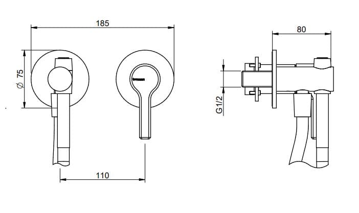 Латунный гидроскоп с смесителем Rubinetterie Treemme Aurelia ARCH-00144850 - Вид №2