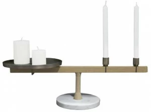 Driade Канделябры из белого каррарского мрамора, дуба и латуни  Db210b6019c65