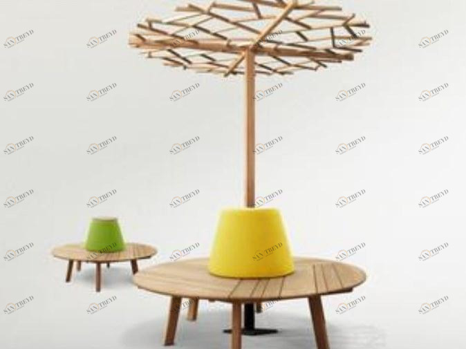 Host & Home Круглая деревянная скамья со спинкой Tiera sun-id-1498843