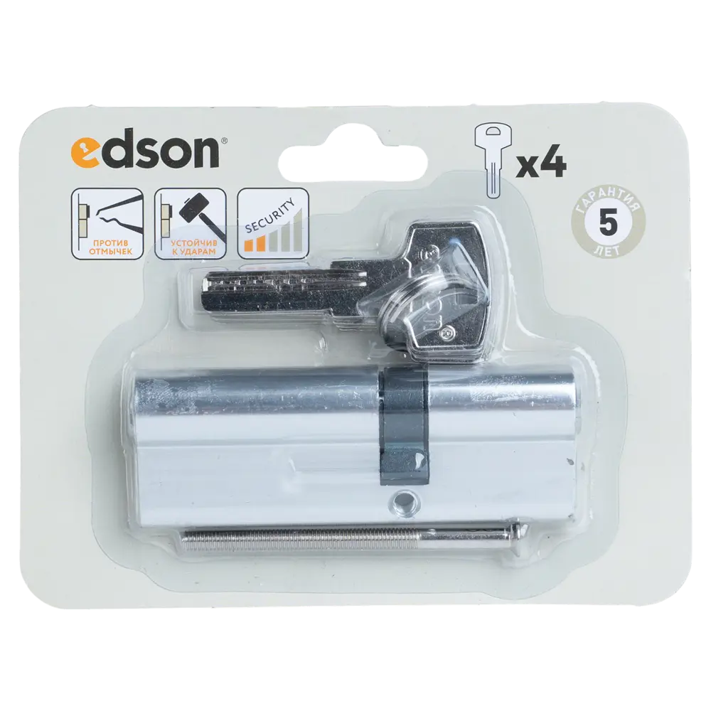 Цилиндр EDS-CYL 35x55 мм ключ/ключ цвет хром EDSON STLM-2159304 - Вид №4