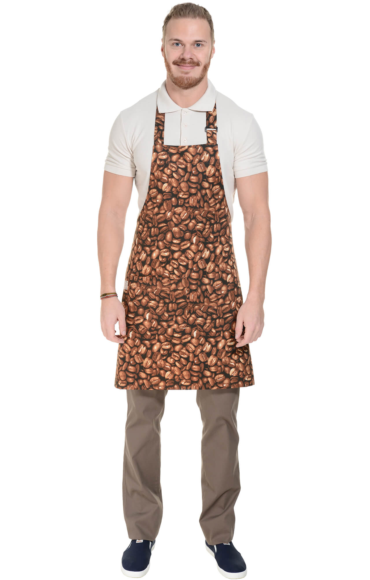 60348 Фартук с нагрудником PRINT coffee beans (кофейные зерна) HORECA  Одежда для официантов  размер  - Вид №4