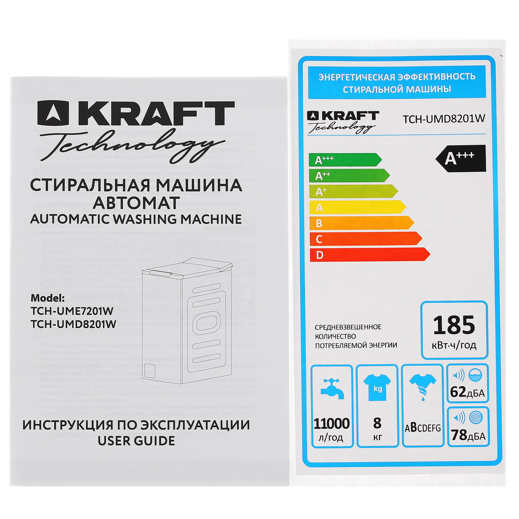 8164544 Стиральная машина KRAFT TCH-UMD8201W белый STDN-0145254 - Вид №10