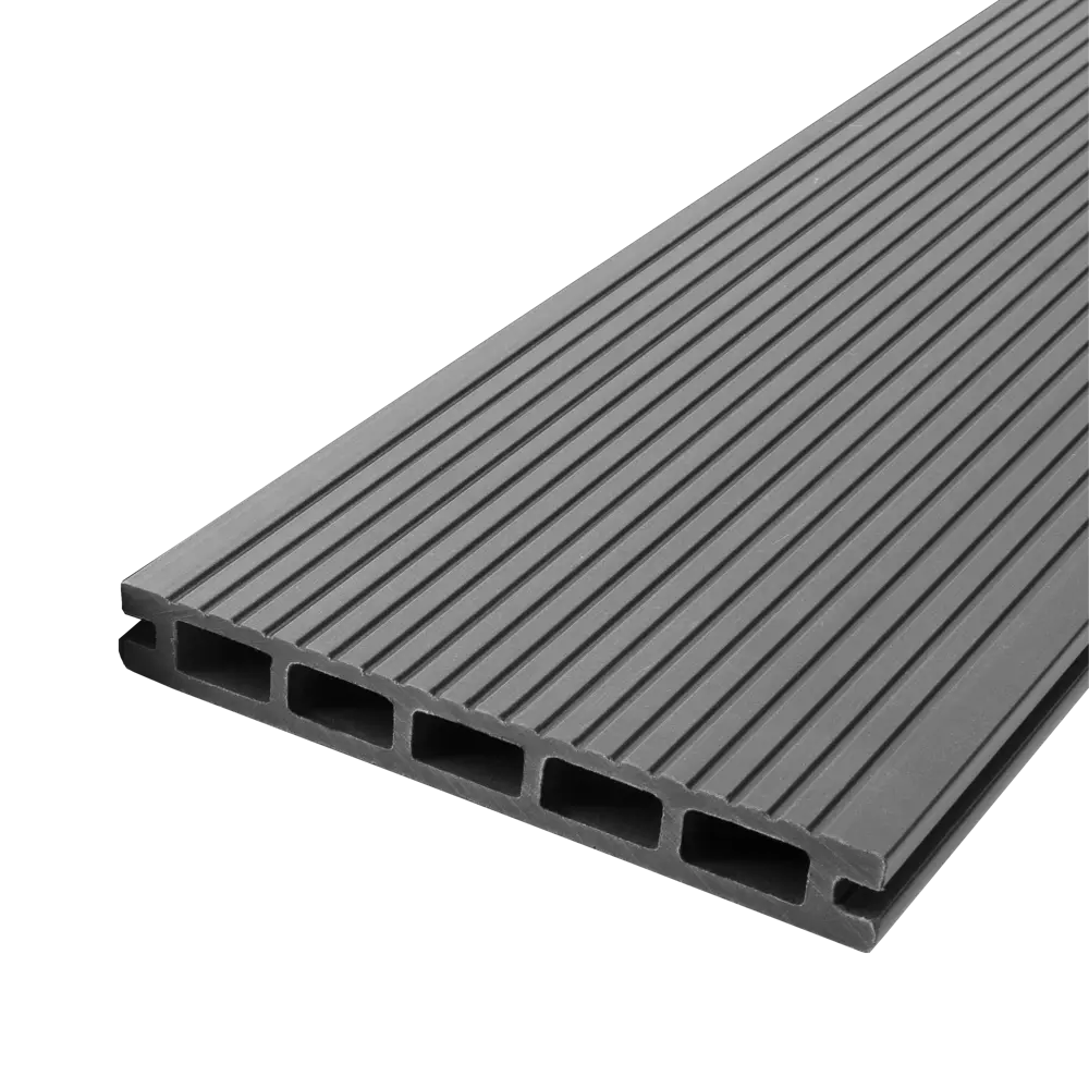 Террасная доска ДПК T-Decks цвет Серый 4000x150x20 мм двусторонний вельвет 0.45 м² STLM-2194021 - Вид №1