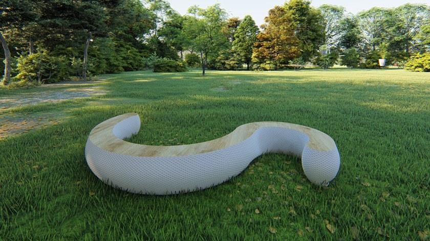 Concreative Бетонная скамья с 3d принтом  1903-038  - Вид №1