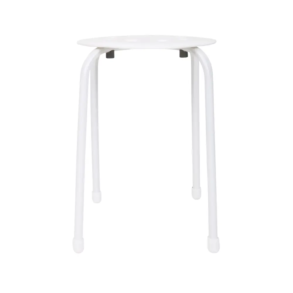 Табурет Nika ТП01 33x46x33 см ножки металл/сиденье пластик белый STLM-2124679 - Вид №2