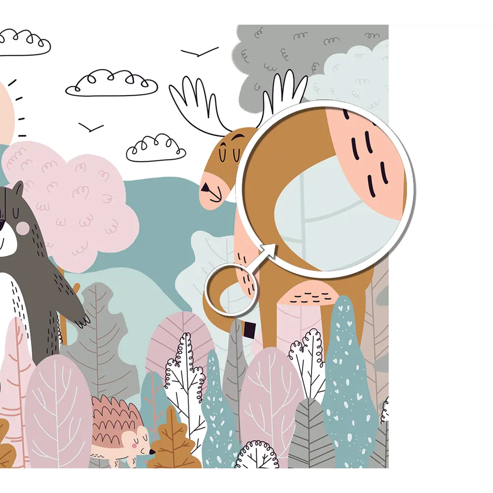 Фотообои Ежик и друзья флизелиновые 300x270 см L13-814 FBRUSH 3D FLIZART STLM-2162057 - Вид №1