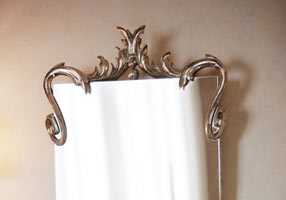 Gentry Home Адель Mirror hand carved wood frame Флорентийское серебро GH102672  - Вид №1