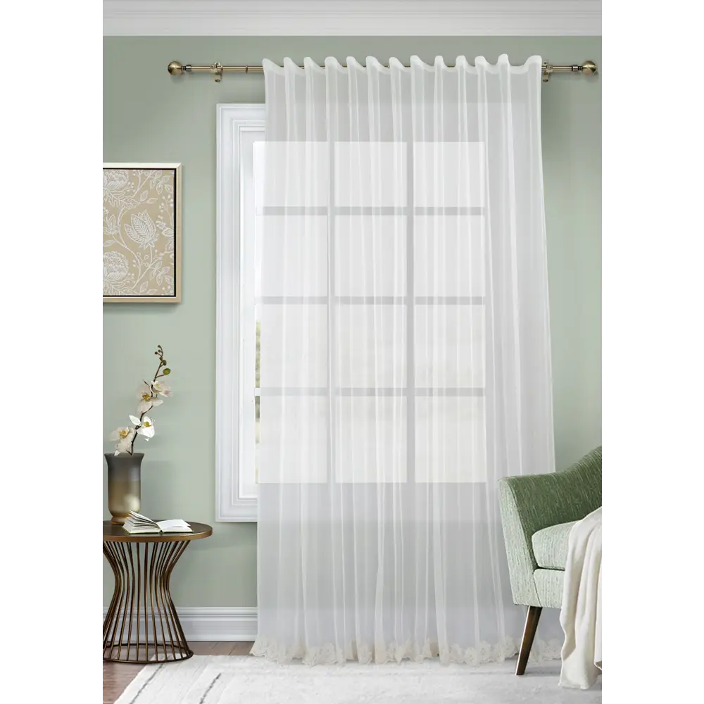 Тюль на ленте Kaleo 300x280 см цвет бежевый MIAMOZA STLM-2074601 - Вид №4