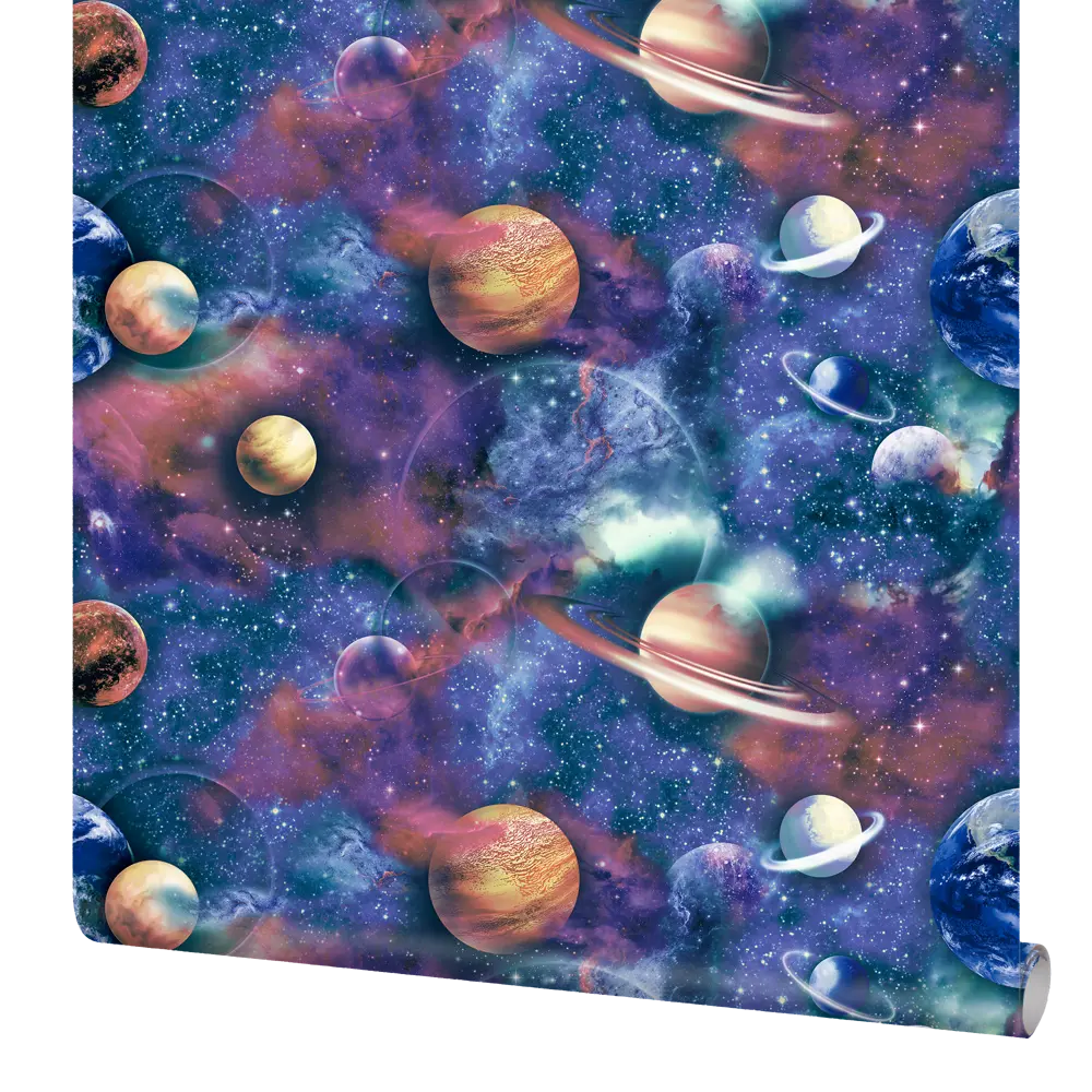 ELYSIUM Космос - Флизелиновые обои синего цвета для стильного интерьера 89346613 STLM-0821068