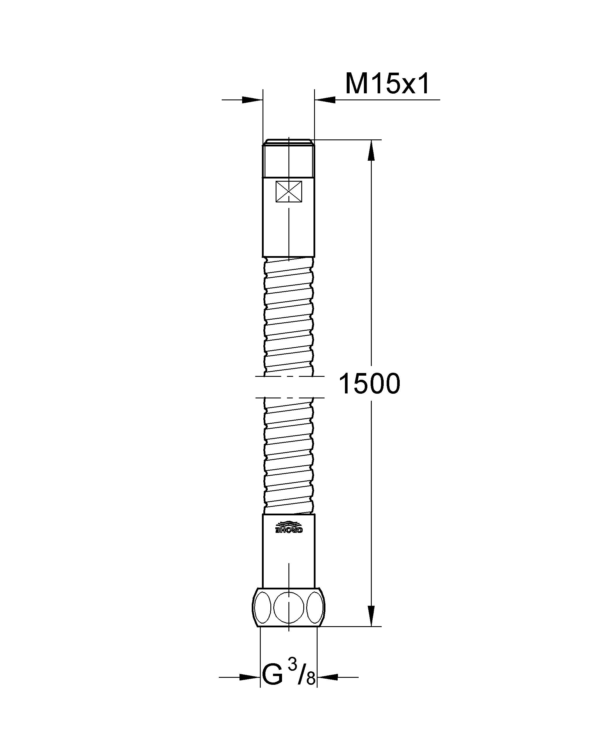 Шланг для кухонных смесителей GROHE, 1500 мм, хром (28112000) Spare Parts - Вид №1