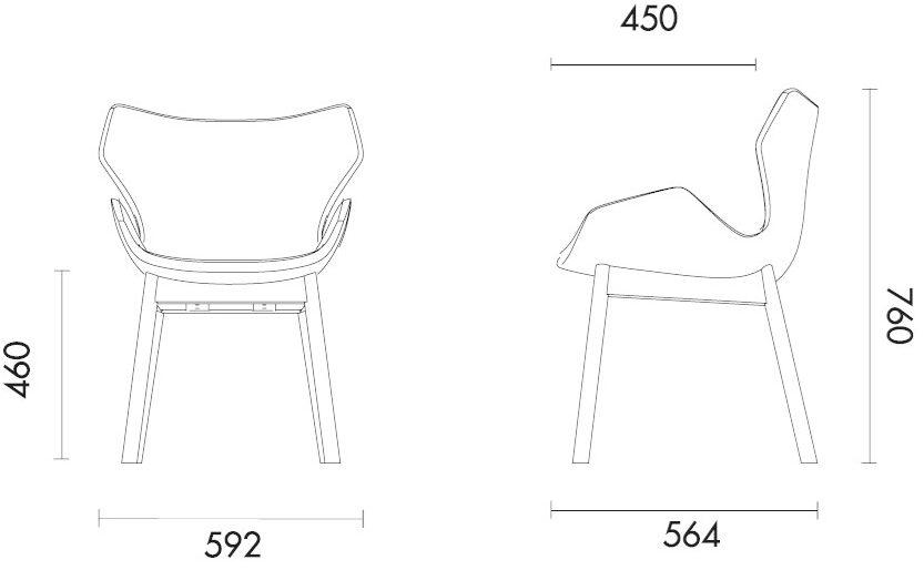 Grado Design Стул с подлокотниками и тканью и ножками из бука Wings Win-ch-03 - Вид №6