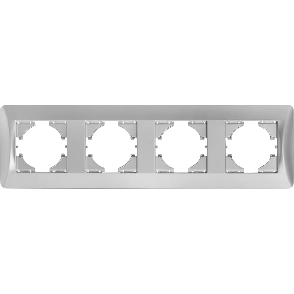 Рамка GUSI Electric Ugra для 4 розеток и выключателей в серебристом исполнении 83865112 STLM-0045256
