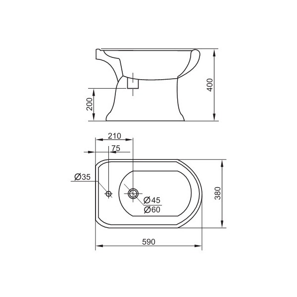 CZR-619 Биде напольное  Cezares  - Вид №1