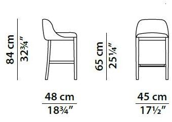 BAXTER Высокий кожаный табурет со спинкой Decor sun-id-1507486 - Вид №4