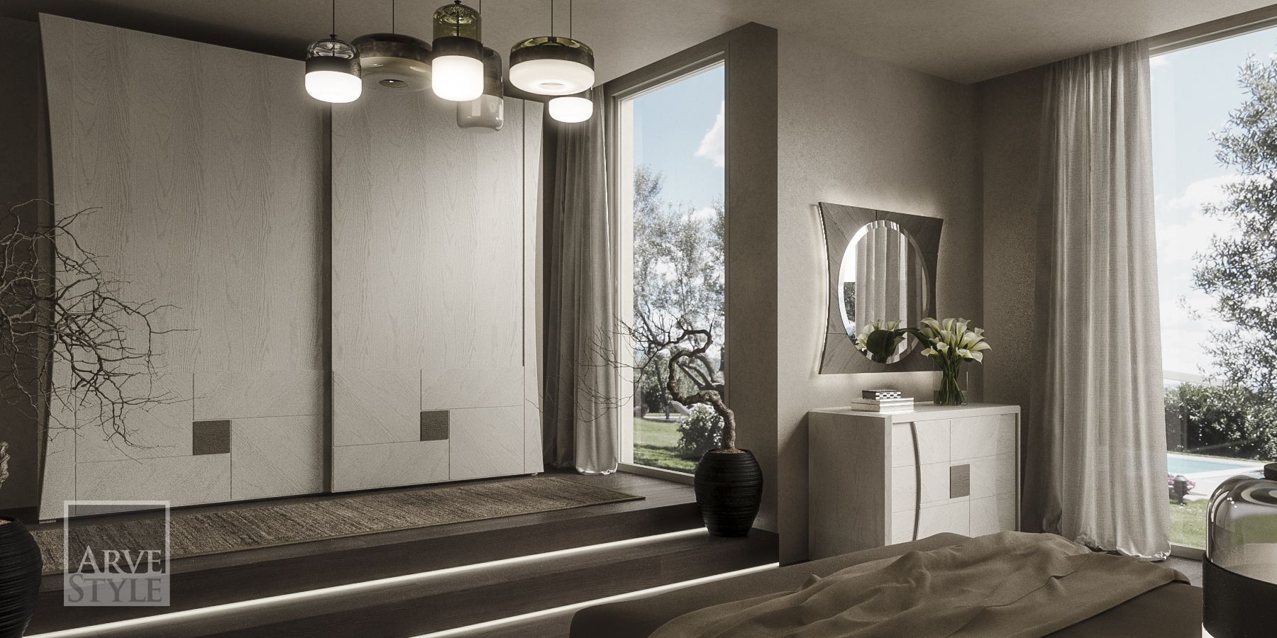 Круглое деревянное зеркало с рамкой стены Arvestyle ARCH-00037298 - Вид №1