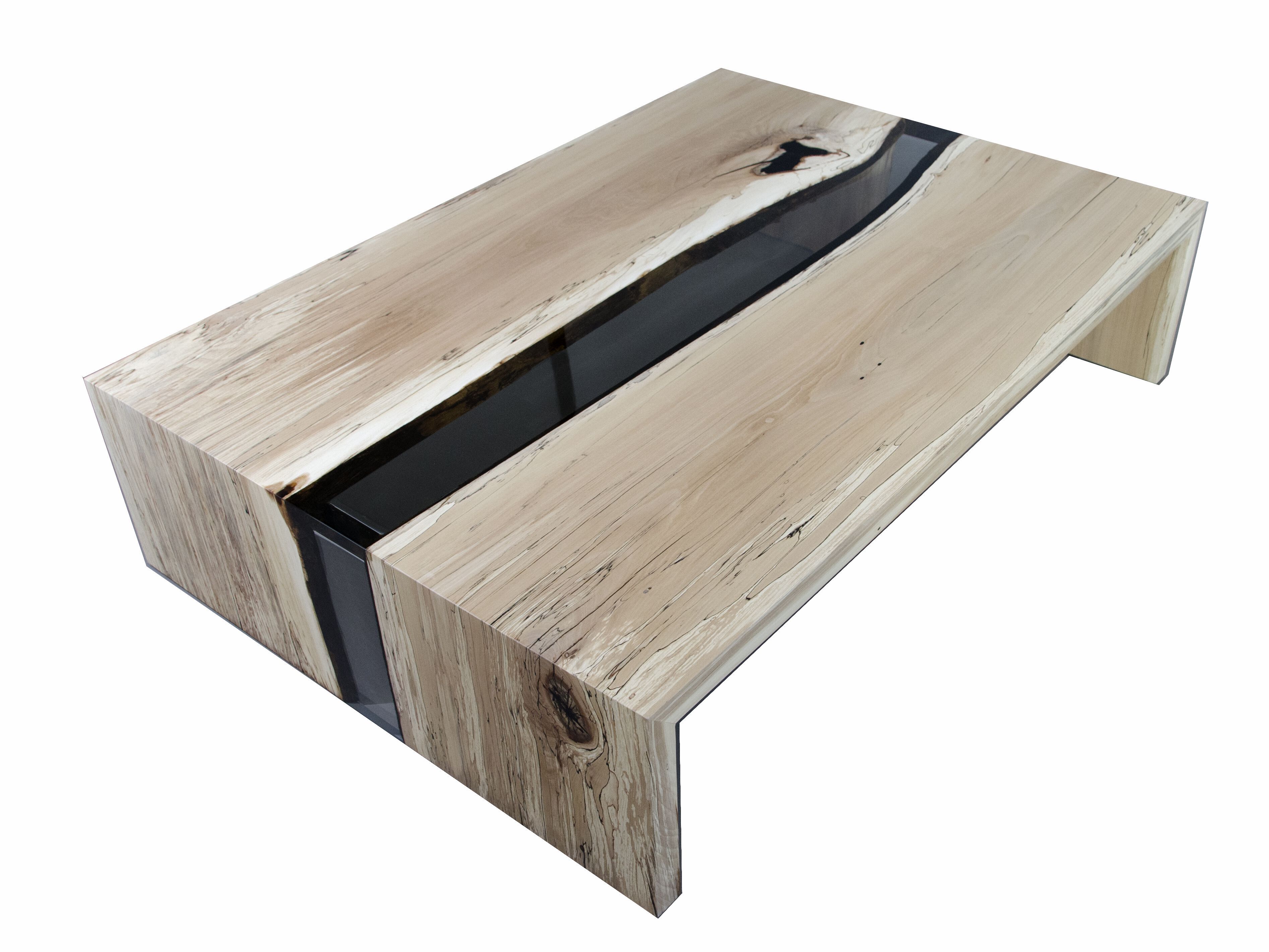 Прямоугольный журнальный столик из массива дерева и смолы alcarol Fungi ARCH-00027637