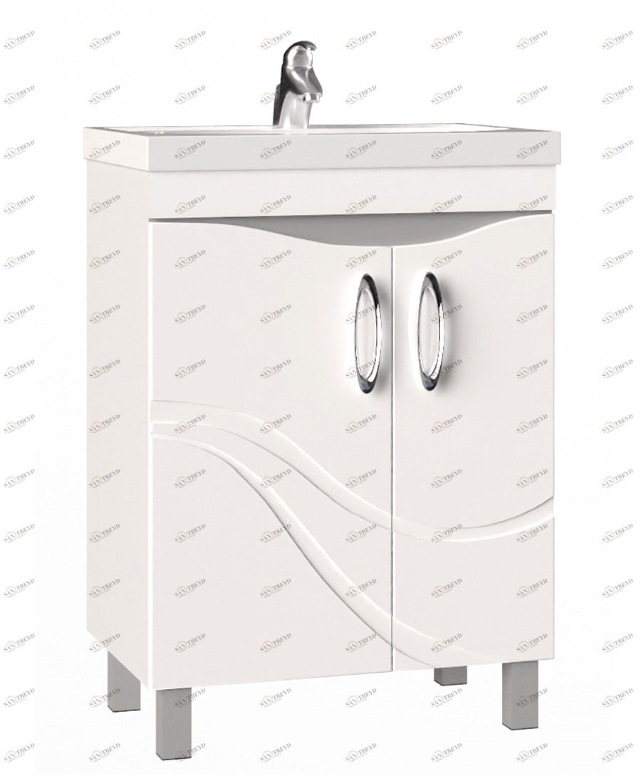 Тумба с раковиной Mirella 600 (Калипсо) new600⨉440⨉840 мм белый Santreyd sun-id-665271
