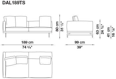 B&B Italia 3-х местный тканевый диван с шезлонгом Dock sun-id-1355318 - Вид №160