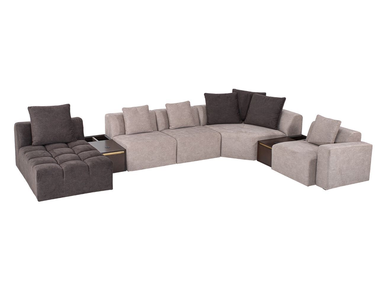 Модульный угловой диван из ткани NDESIGN шоколад ARCH-00016074 - Вид №1