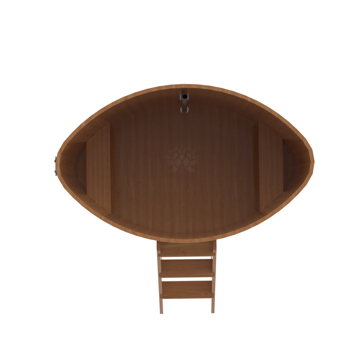 1323 Купель овальная из дуба 1,08х1,75х1,4 натуральная Alyarus  - Вид №4