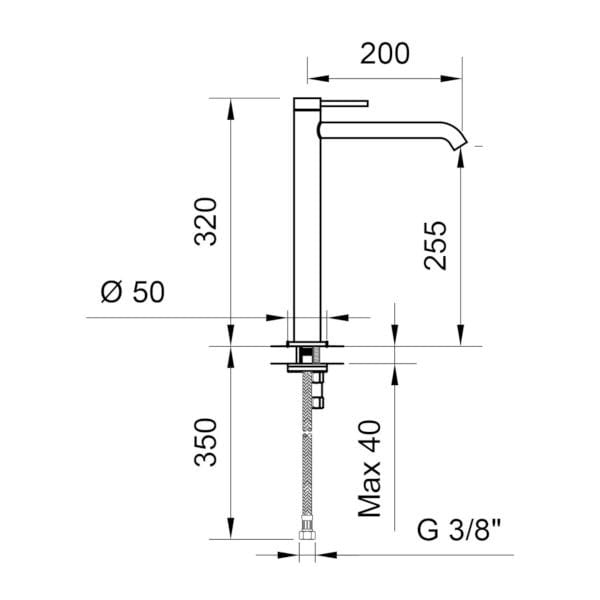 Однорычажный смеситель для раковины с высоким верхом Ercos Stilox ARCH-00078087 - Вид №2