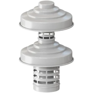 Оголовок с ветрозащитой Rommer ø60/100 мм алюминий цвет белый RCA-6010-000334