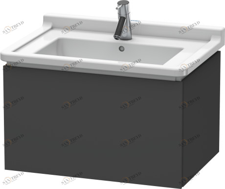 LC616404949 Тумбочка подвесная L-Cube #LC6164 670 x 469 мм Графит матовый, декор Duravit