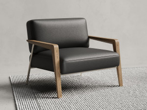 Кожаное кресло с подлокотниками