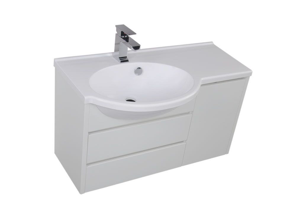 Тумба с раковиной Aquanet Лайн 90 L белый 0016493600165033 - Вид №2
