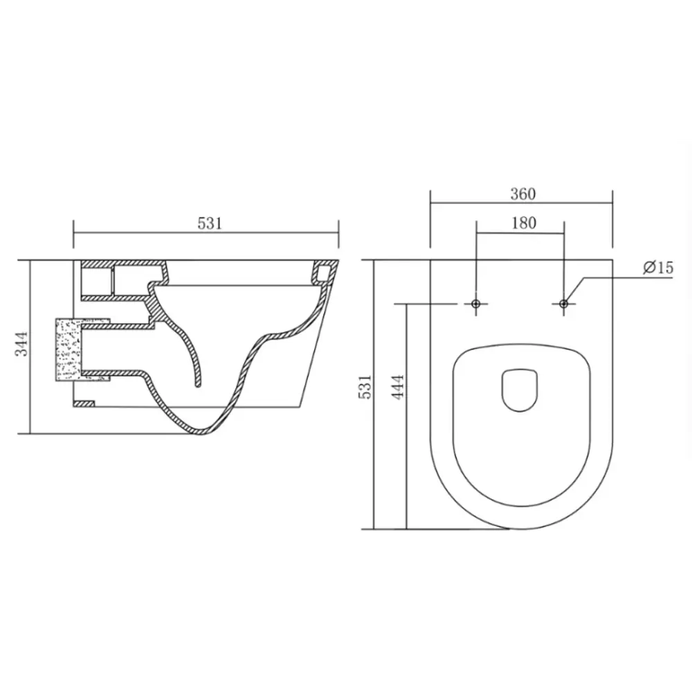 Унитаз подвесной Aquatek Оберон AQ1363W-00, безободковый, с сиденьем микролифт STLM-2125667 - Вид №9