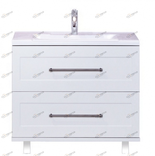 Тумба напольная Марта - 60 белая факт. с раковиной EVVA 60 D MISTY 2312153