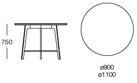ROSSIN Круглый стол из бука Tonic wood sun-id-1500505 - Вид №1