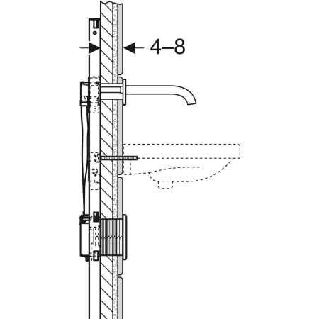 244.622.00.1 Удлинительный комплект Geberit для электронных смесителей для раковины, настенный монтаж, с функциональным блоком для скрытого монтажа Geberit  - Вид №2
