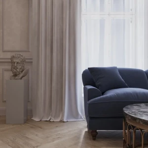 Штора на ленте бархат 230x280 см цвет серебро