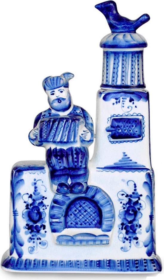 10612869 Гжельский фарфоровый завод Штоф 0,5л "Печка" Фарфор, Керамика 