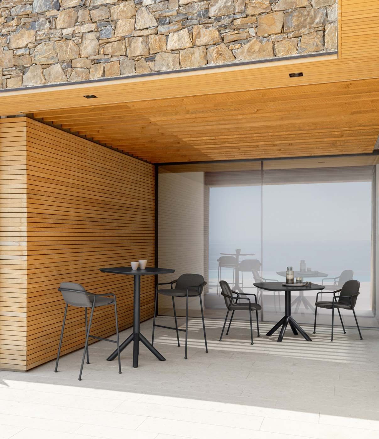 Высокий стул для сада из алюминия и ткани Talenti ARCH-00078126 - Вид №2