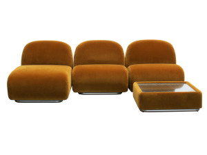 Модульный тканевый диван с полуостровом