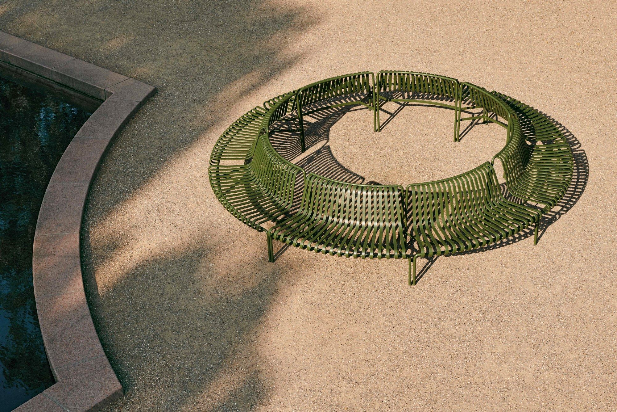 Стальная садовая скамейка с порошковым покрытием со спинкой Hay Палисад ARCH-00074175 - Вид №62