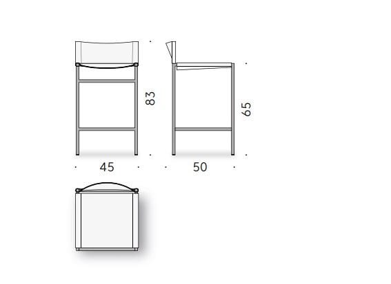 Высокий кожаный стул с подставкой для ног DE PADOVA Rea ARCH-00126772 - Вид №3