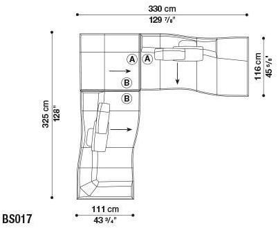 B&B Italia Модульный угловой диван из ткани Bend sun-id-1444225 - Вид №38