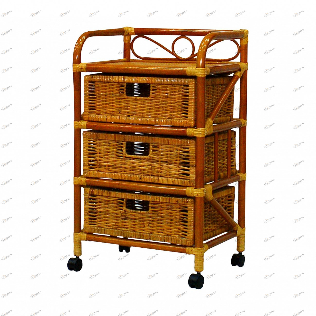 Комод с плетеными ящиками, ротанг Tower ЭКО ДИЗАЙН ПЛЕТЕНАЯ 009643 Бежевый 