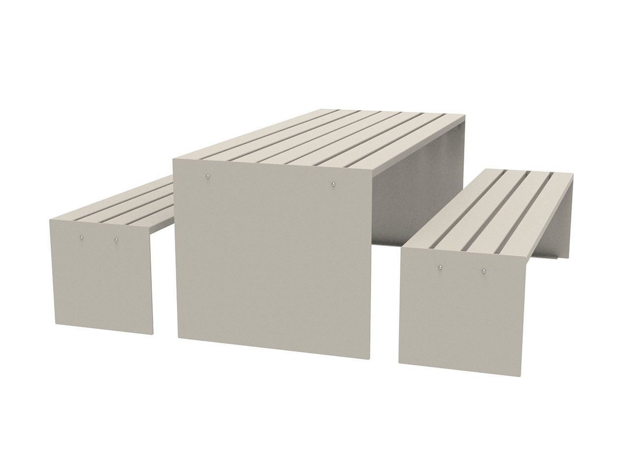 Стол для пикника из листового металла со встроенными скамейками Lazzari Recto ARCH-00022128 - Вид №1