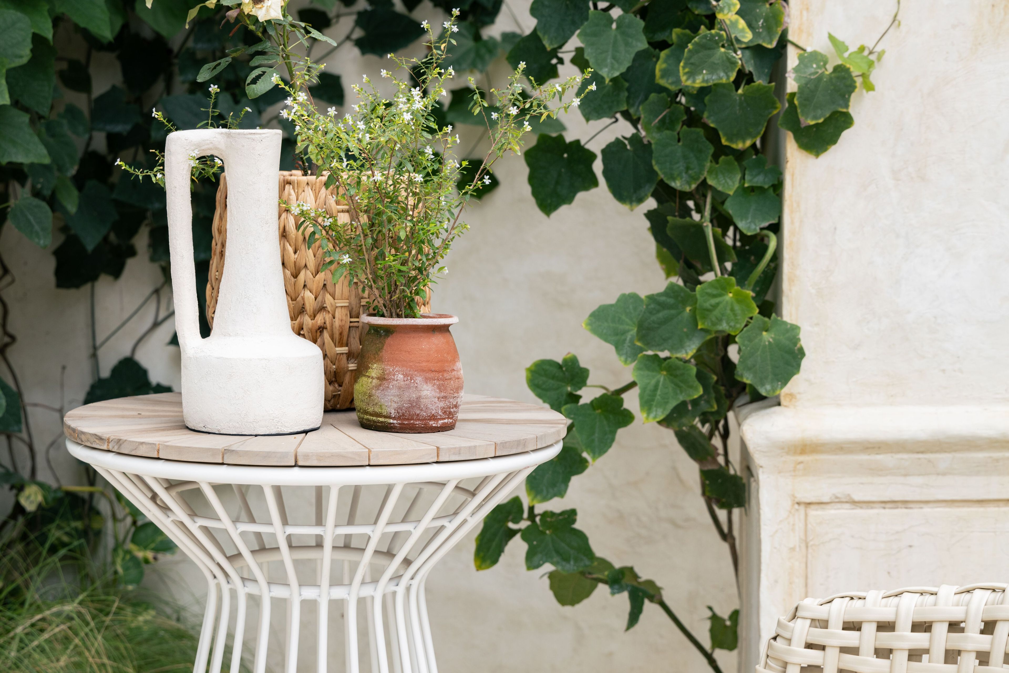 Высокий круглый алюминиевый и деревянный садовый стол cbdesign Fiorella ARCH-00132255 - Вид №5